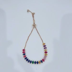 All colors zircon bracelet, 28 k gold plate bracelet